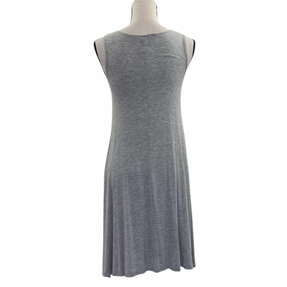 DEREK Heart Solid Gray Mini A-Line Sleeveless Round Neck Tank Mini Dress - Picture 2 of 11